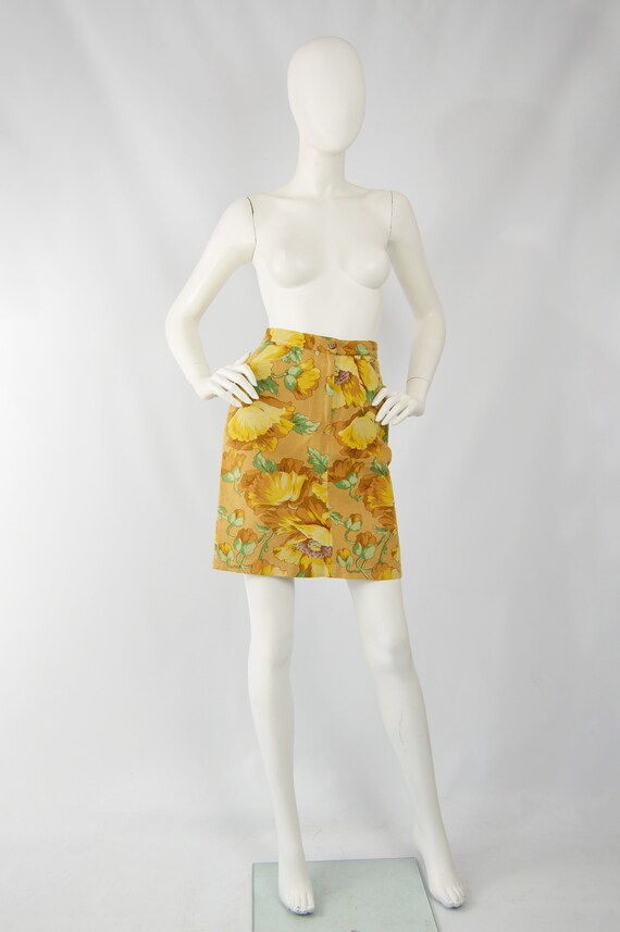 スカート vintage KENZO CLUB knit skirt eh Vintage KENZO Skirt Floral Print Pencil Skirt Linen Skirt XS