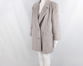 Vintage Alpaca Coat Grey Alpaca Wool Shoulder Pads Coat Vintage Alpaca Coat Grey Alpaca Wool Shoulder Pads Coat