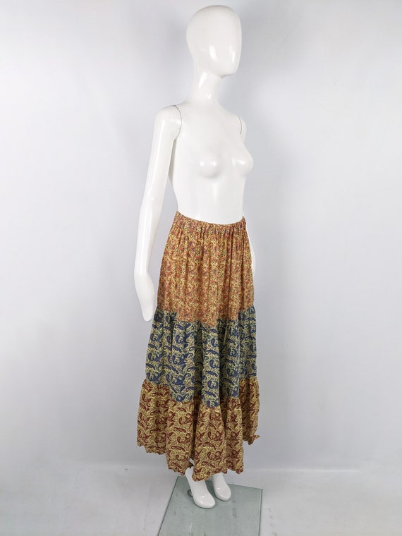 Vintage Paisley Skirt Peasant Skirt Hippie Maxi S… - image 3