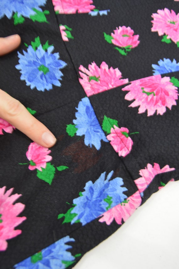BELLVILLE SASSOON Black Cotton Dress Floral Print… - image 9