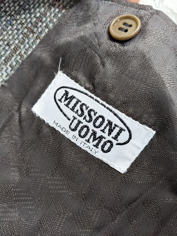 MISSONI Mens Vintage Linen Blazer Silk & Wool Twe… - image 9