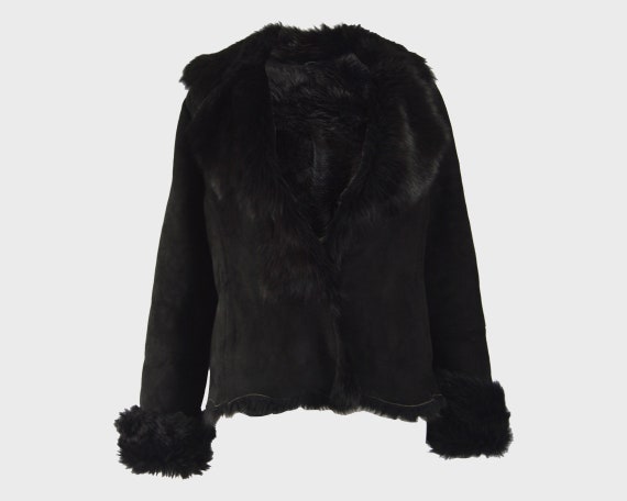 MICHAEL HOBAN Toscana Shearling Coat Black Sheepsk