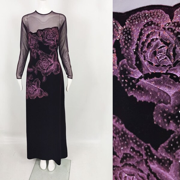 Shirred Plunge Button Dress in Aubergine