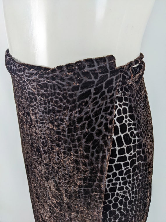 Vintage MARELLA by MAX MARA Brown Velvet Skirt, d… - image 5
