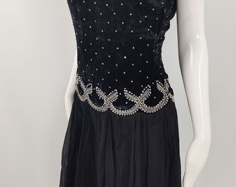 VIP【関税送料無料】希少 BLUMARINE BLACK DRESS Vintage BLUMARINE COUTURE Dress, Black Silk Velvet, Silk
