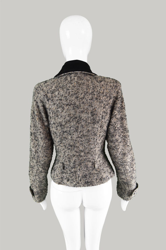 Vintage 80s CHLOE Jacket Boucle Tweed Jacket Blac… - image 7