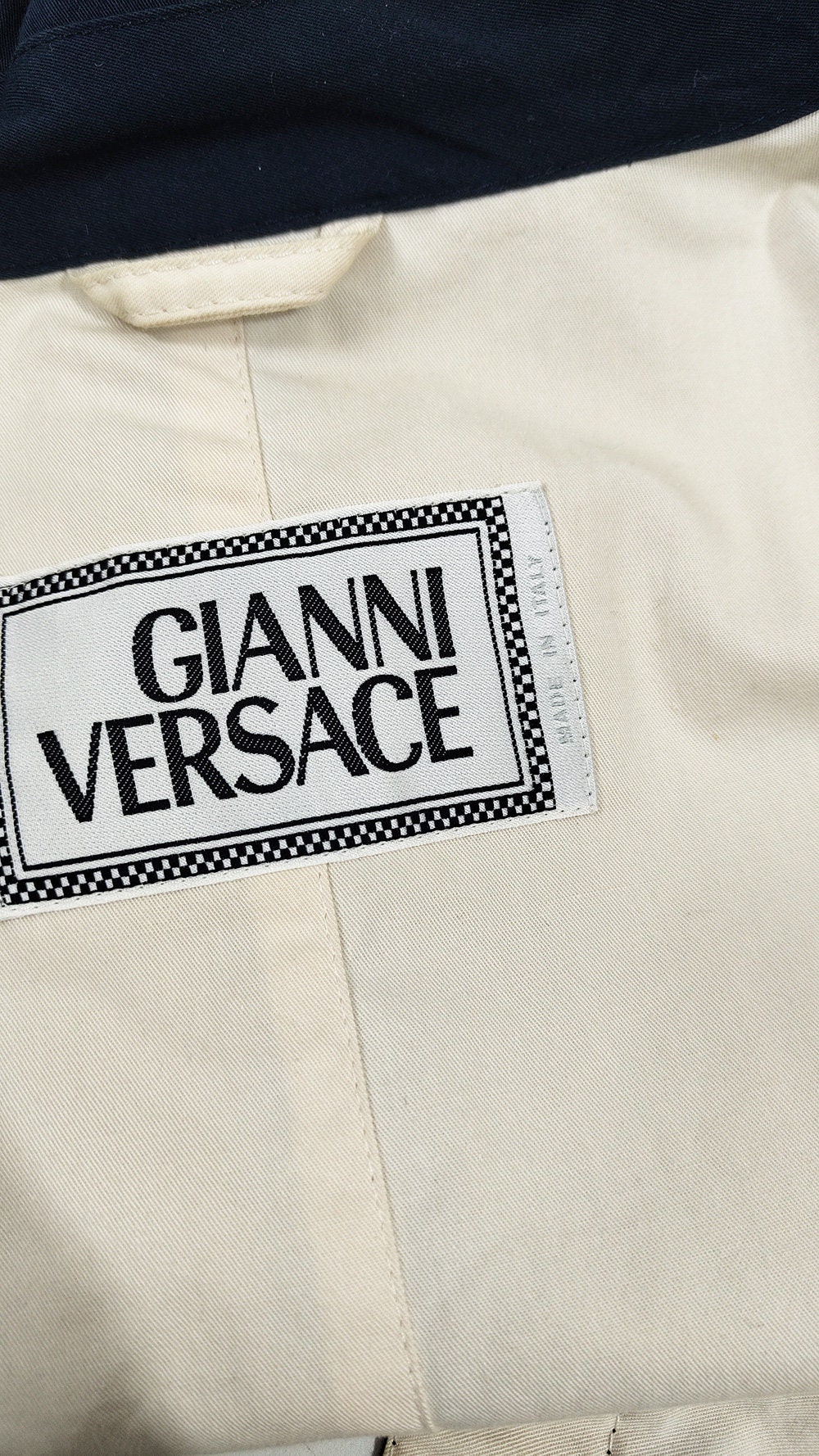 GIANNI VERSACE ネイビー ジャケット Vintage GIANNI VERSACE Jacket Men, Navy Blue Blouson Jacket