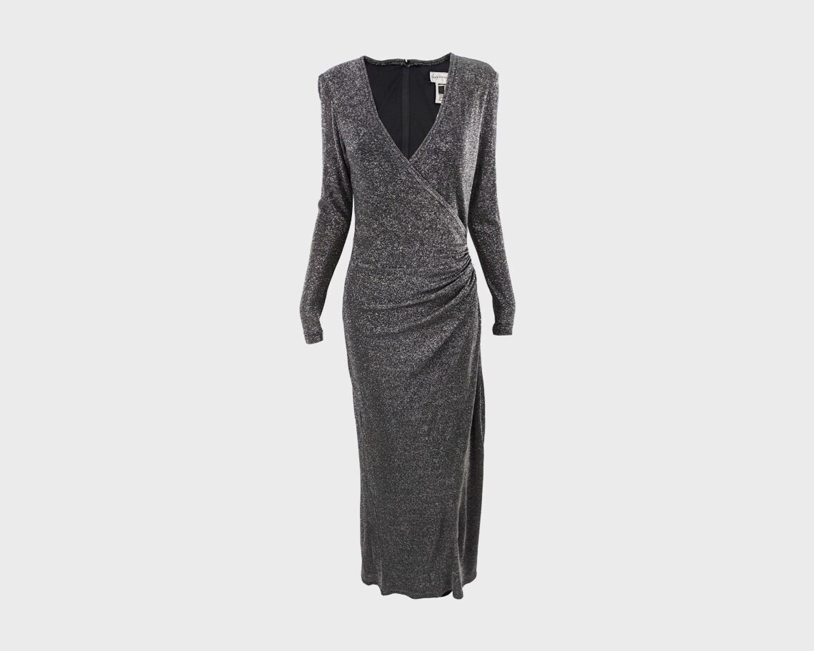 tadashi shoji silver dress Elegant Silver Tadashi Shoji Lace Knee Length