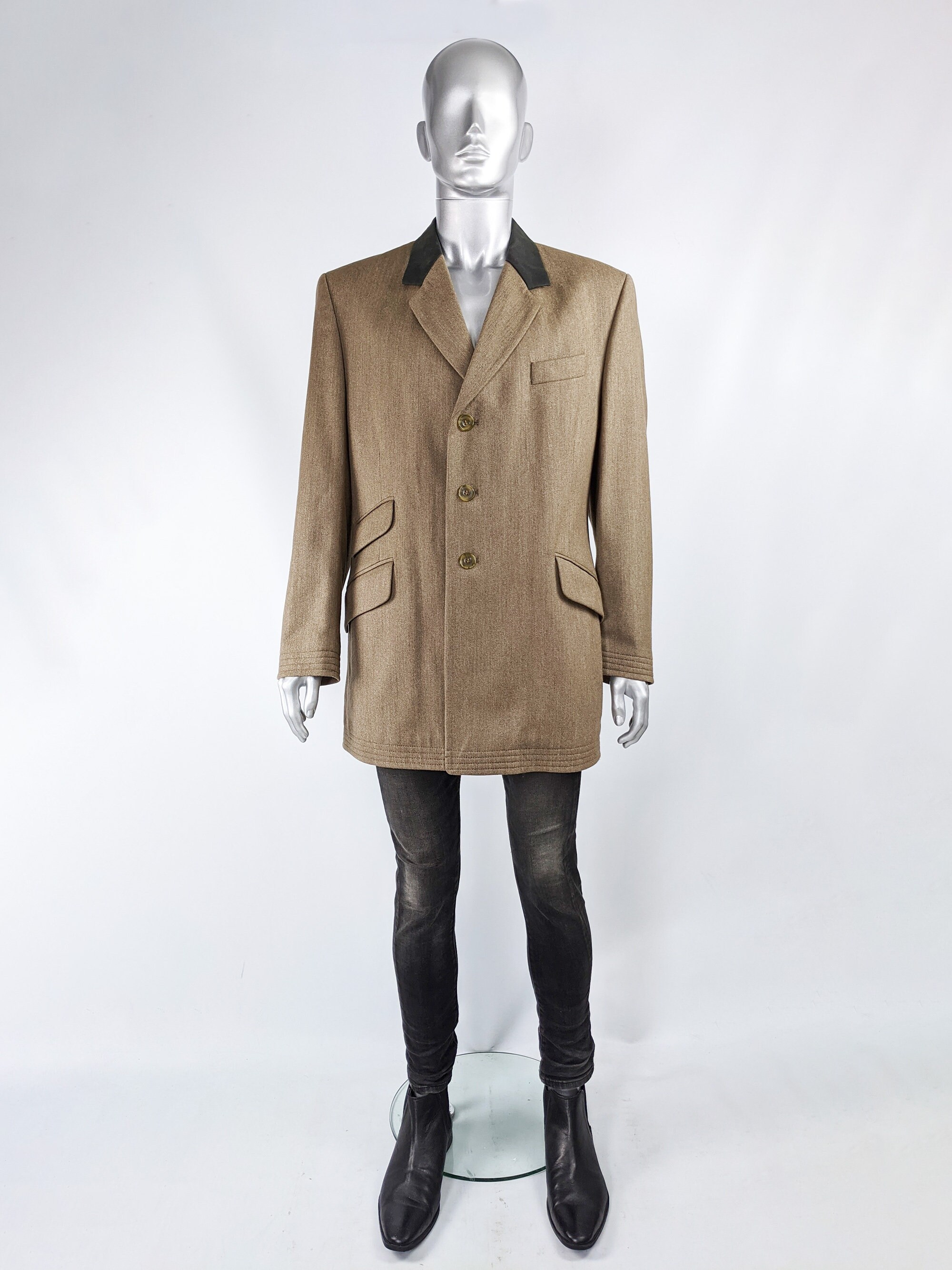 90s JOSEPH HOMME Mens Chesterfield Coat Designer Vintage 90s JOSEPH HOMME Mens Chesterfield Coat Designer Vintage