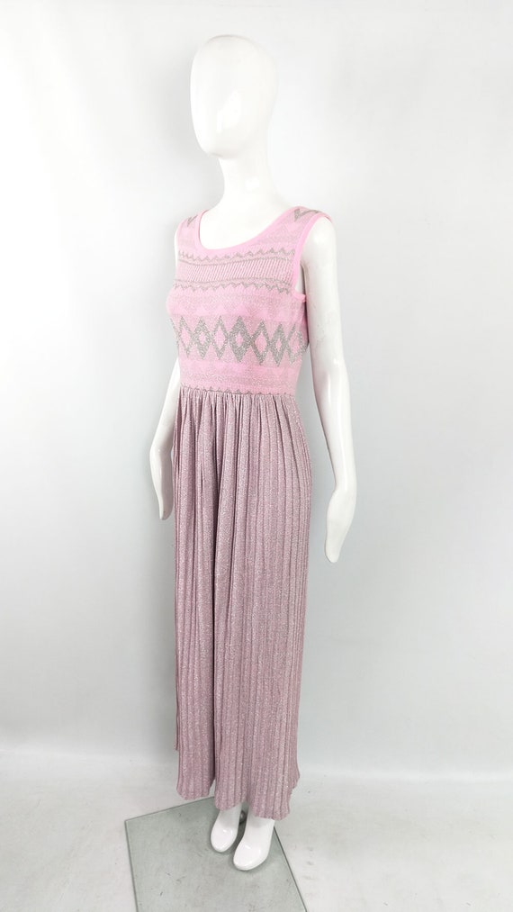 Vintage 70s LOUIS FERAUD Dress, Pink Knit Dress, … - image 5