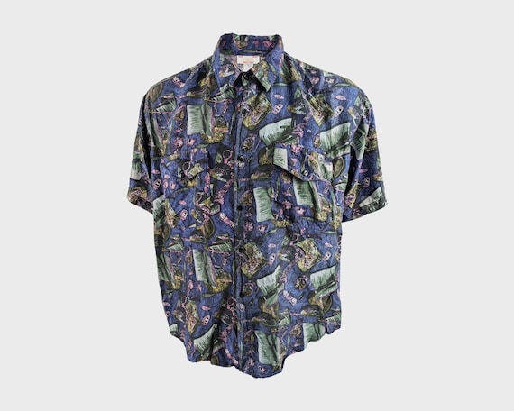 Buy NAF NAF Mens Silk Shirt French Designer Blue Green Pink