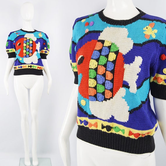80s Hand Knit Sweater Hand Knit Jumper Handknit Sw