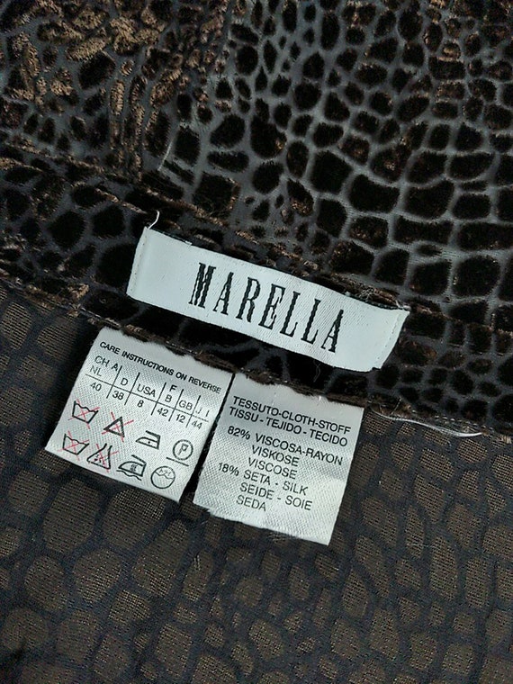 Vintage MARELLA by MAX MARA Brown Velvet Skirt, d… - image 9