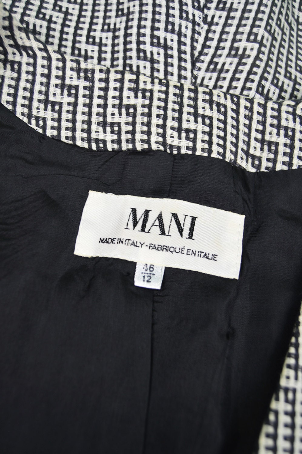 80s MANI by ARMANI Black & White Made in Italy Woven Linen - Etsy UK