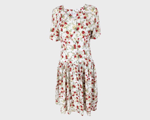 Vintage 90s Floral Dress 40s Style 