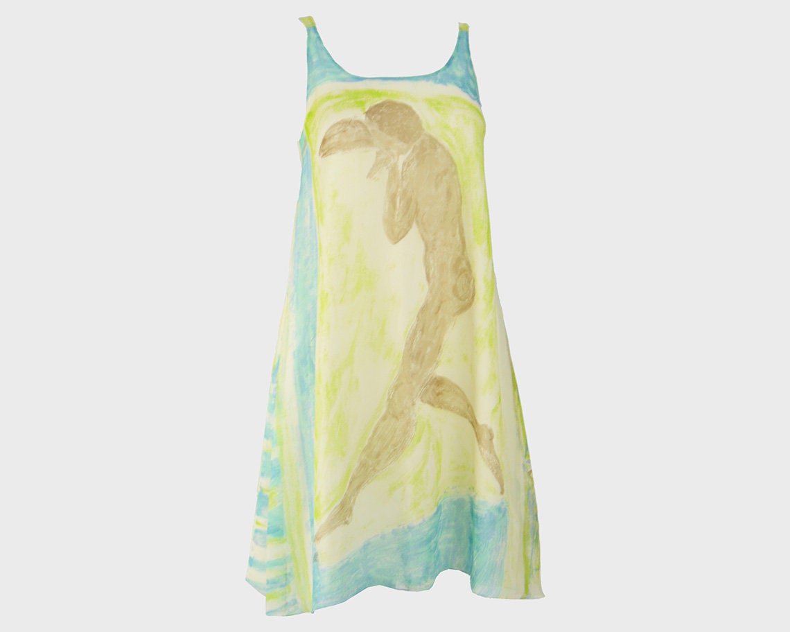 Image of Betty Jackson Silk Shift Dress Art Print S Designer Small