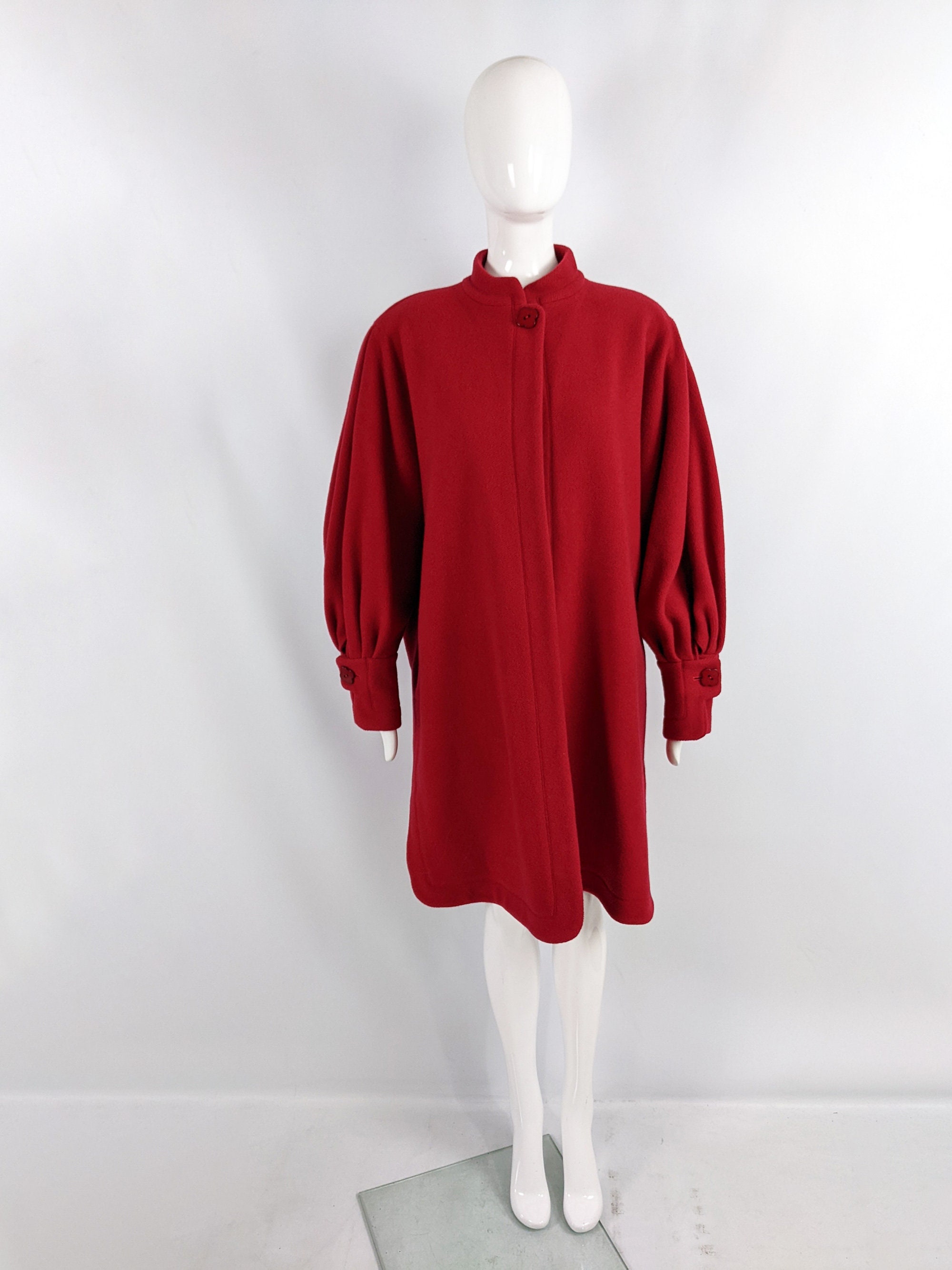 Jean Muir Vintage Red Wool Coat 80s 