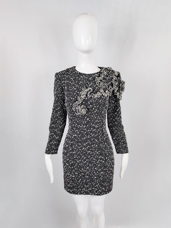 vintage designer mini dress Vintage Designer Italian Avant Garde Black Mini Dress (S)