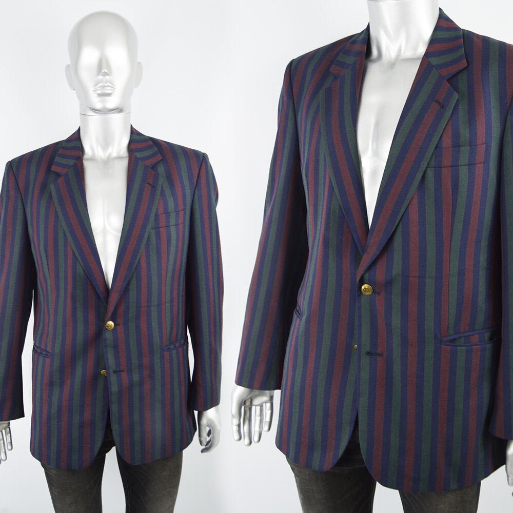Image of 80S Does 60S Blazer Men Preppy Boating Mod Jacket 1960S Style