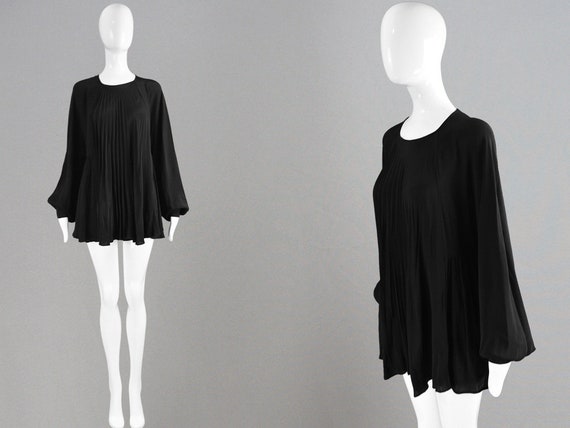Vintage 70s ALICE POLLOCK for Quorum Black Crepe B