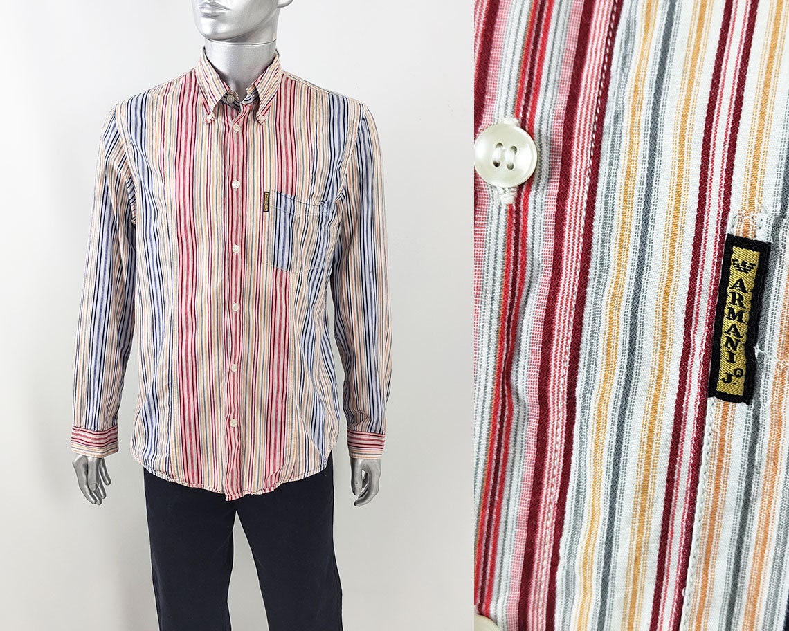 Vintage 90s ARMANI Shirt Men, Y2k Shirt Men, Armani Jeans, Button Down Shirt, Vertical Stripe, Blue & Red, Loud Shirt, Long Sleeve - Etsy UK Vintage 90s ARMANI Shirt Men, Y2k Shirt Men, Armani Jeans, Button Down Shirt, Vertical Stripe, Blue & Red, Loud Shirt, Long Sleeve - Etsy UK
