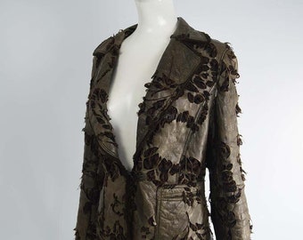 SYLVIE SCHIMMEL Shearling Jacke Schafleder Mantel Cut Out Lammfell