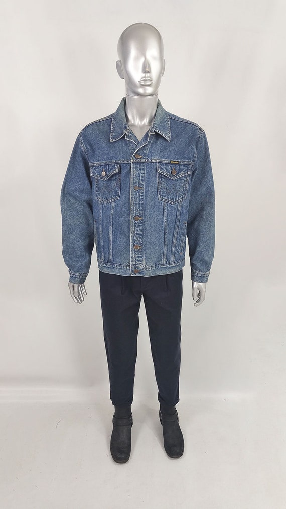 Vintage 80s 90s WRANGLER Jacket Mens Denim Jacket Jean Vintage 80s 90s WRANGLER Jacket Mens Denim Jacket Jean