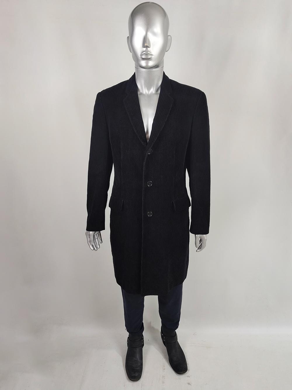 【80s】Euro Vintage Black Corduroy Coat 80s Ruffled Black Corduroy Jacket | S-M - Lucky Vintage