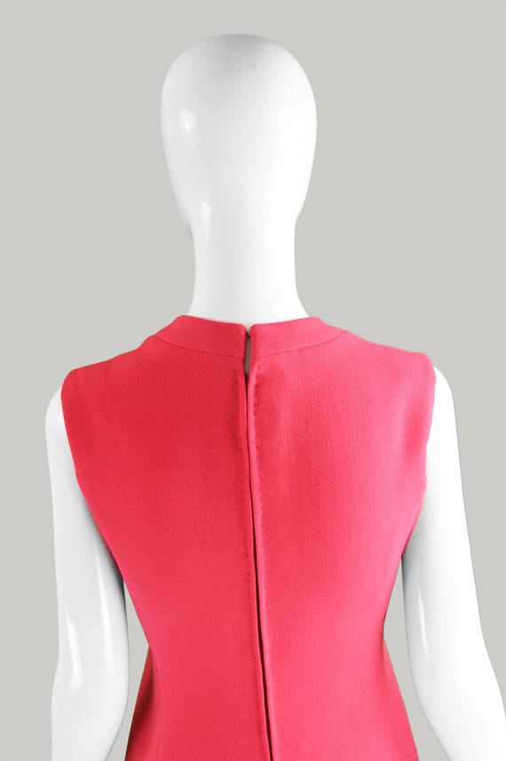 60s MAGGY ROUFF Haute Couture Dress Pink Wool Dre… - image 6