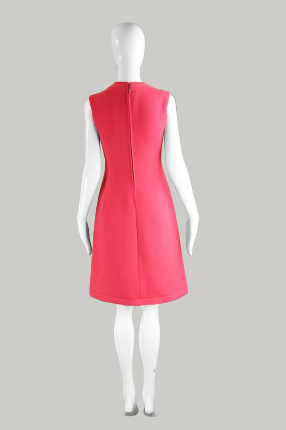 60s MAGGY ROUFF Haute Couture Dress Pink Wool Dre… - image 7