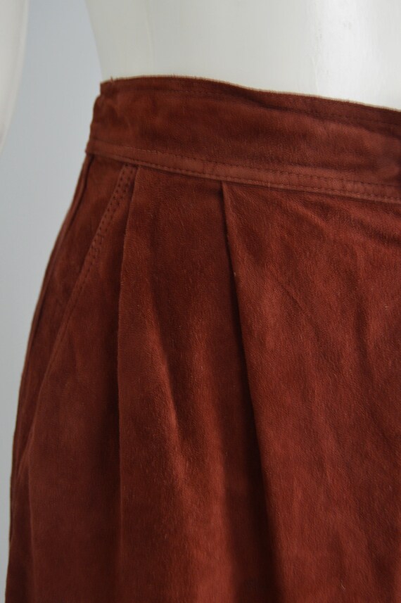 70s 80s LOEWE Wide Leg Pants Copper Reddish Brown… - image 6