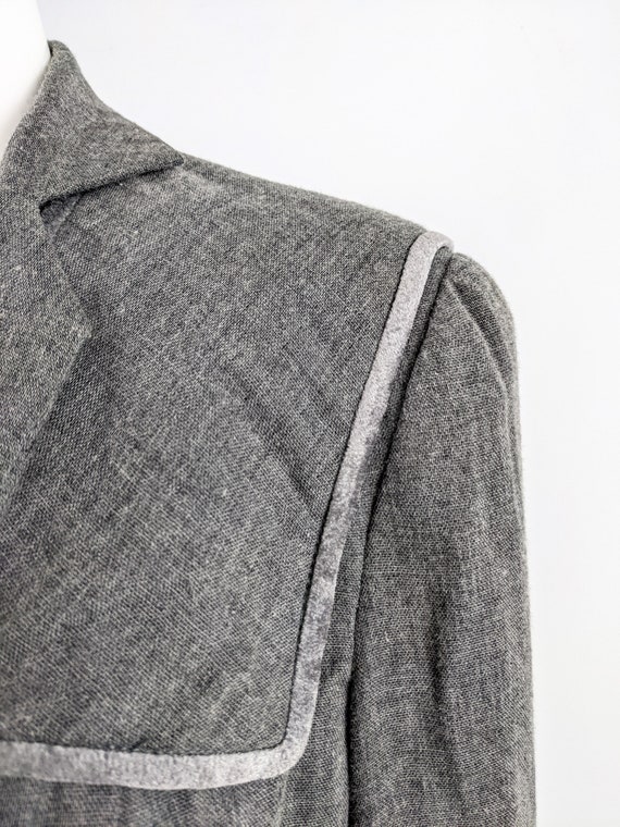 ZANG TOI Vintage Grey Blazer Jacket Women Velvet … - image 3