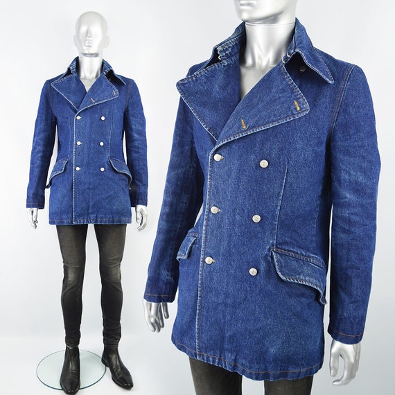KATHARINE HAMNETT Mens Denim Coat Pea Coat Dandy F