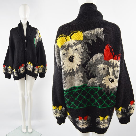 CAROLINE CHARLES Hand Knit Cardigan Sweater Oversi