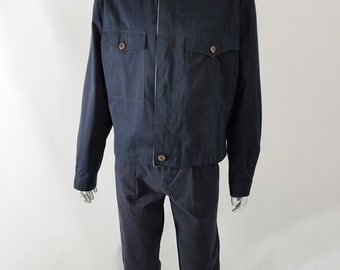 Vintage GIANNI VERSACE Jacket Men, Navy Blue Blouson Jacket