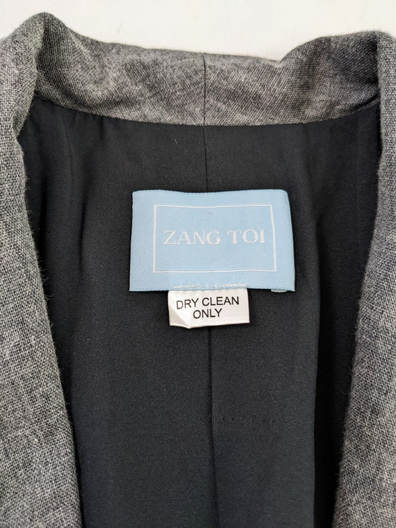 ZANG TOI Vintage Grey Blazer Jacket Women Velvet … - image 9
