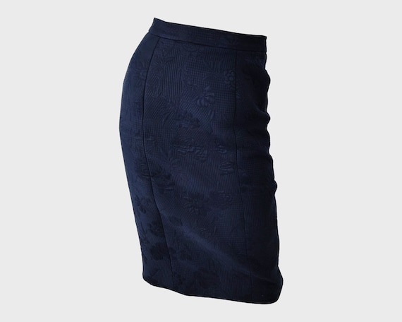 Navy blue pencil skirt clearance 80s