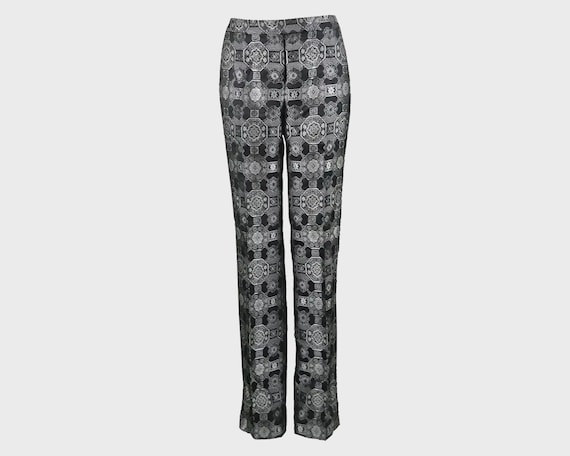 Dolce & Gabbana Black High Waist Flared Cropped Brocade Pants – AUMI 4