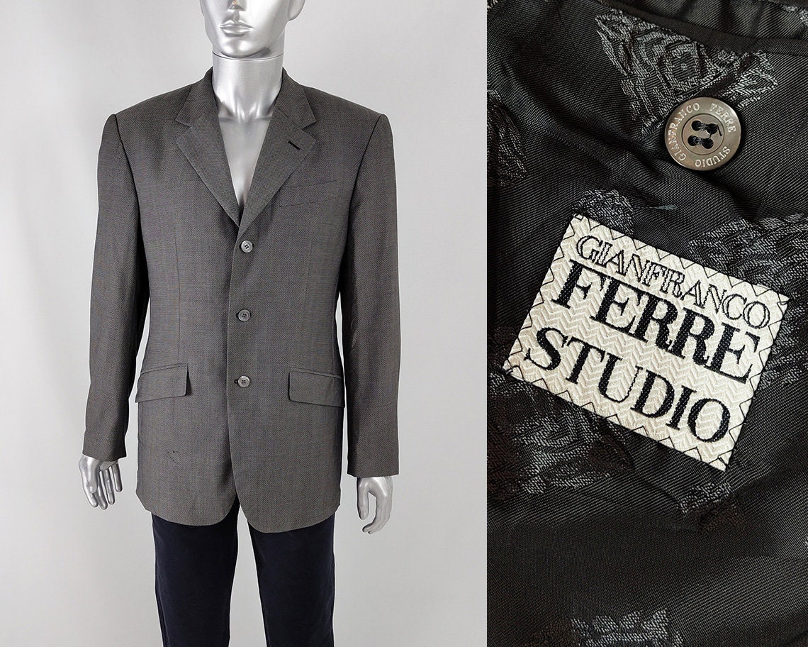 Vintage 90s GIANFRANCO FERRE Blazer, Mens Italian Jacket, Grey Blazer, Italian Designer Jacket, Single Breasted, Classic Jacket, Virgin Wool - Etsy Vintage 90s GIANFRANCO FERRE Blazer, Mens Italian Jacket, Grey Blazer, Italian Designer Jacket, Single Breasted, Classic Jacket, Virgin Wool - Etsy
