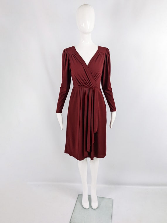 Vintage 70s Frank Usher Dress Evening Dress Wine … - image 2