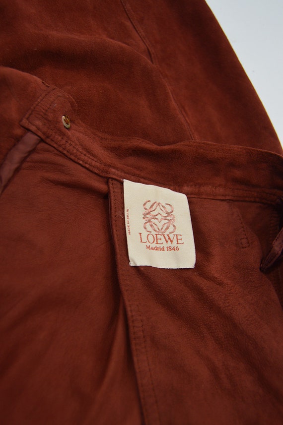 70s 80s LOEWE Wide Leg Pants Copper Reddish Brown… - image 9