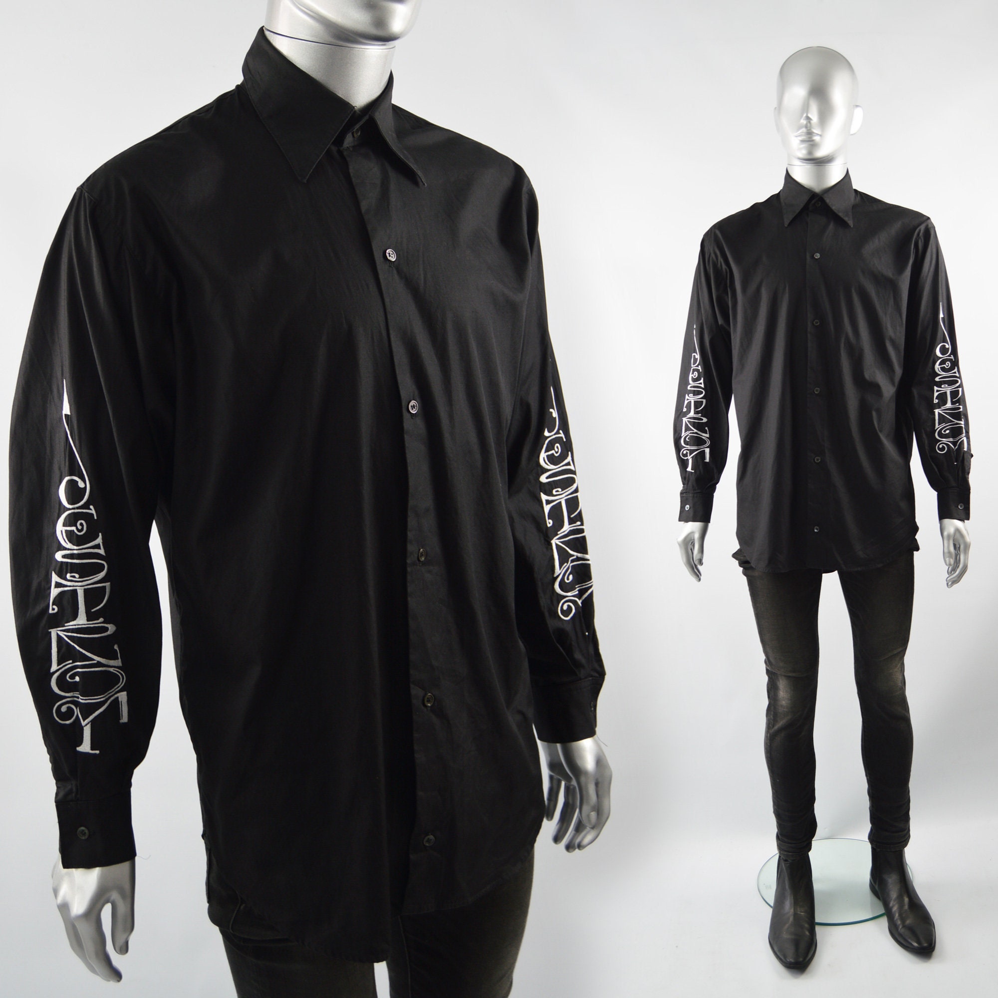 Image of John Richmond Destroy Embroidered Shirt Mens Party