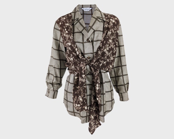 Vintage SPORTMAX by MAX MARA Silk Blouse Pure Silk Shirt Brown 