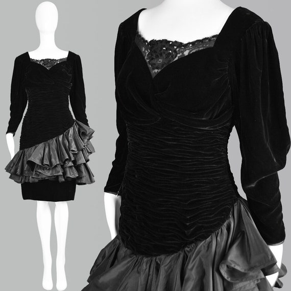 Vintage EMANUEL UNGARO Dress 80s Party Dress S Vel