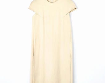 Vestido vintage de lana color crema estilo mod de los años 60, corte A, de Callaghan