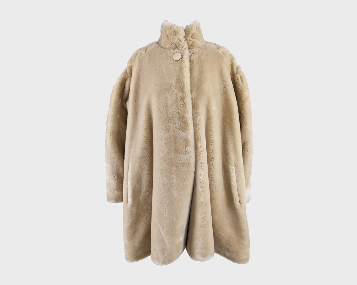 Vintage Faux Fur Coat JEAN PHILIPPE RICQUIER 50s Style Coat Swing Coat Fake Fur Coat Glam Trapeze Coat Faux Fur Jacket Huge Oversized Coat Etsy