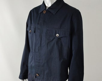 Vintage GIANNI VERSACE Jacket Men, Navy Blue Blouson Jacket
