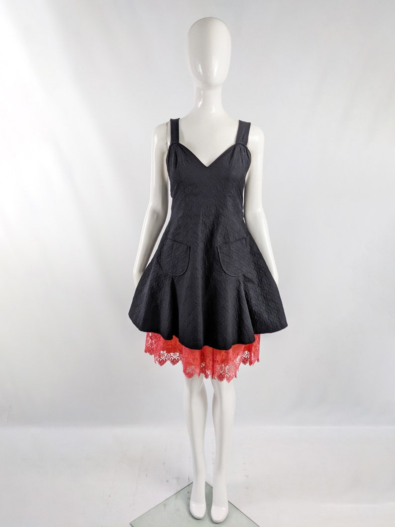 Vintage CHRISTIAN LACROIX Dress Black Cotton Jacquard Coral - Etsy UK