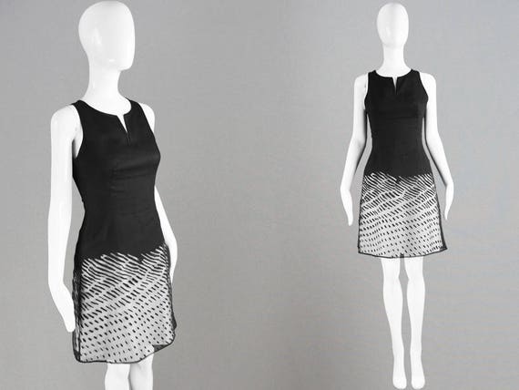 Vintage 90s KENZO Paris Dress Black Linen Dress Fl