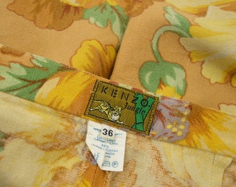 スカート vintage KENZO CLUB knit skirt eh Vintage KENZO Skirt Floral Print Pencil Skirt Linen Skirt XS